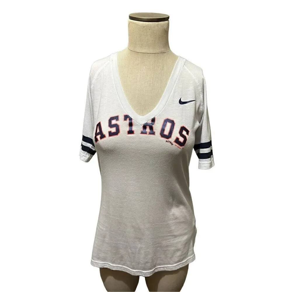 Nike Women’s Houston Astros MLB Baseball V Neck Graphic Shirt Size M